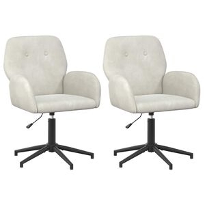 vidaXL Ot&aacute;čacie stoličky k stolu 2 ks 54 x 55 x 90 cm Kr&eacute;mov&aacute; Zamat