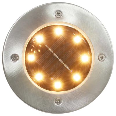 vidaXL Zapustené solárne svetlá do zeme 8 ks, LED svetlá, teplé biele