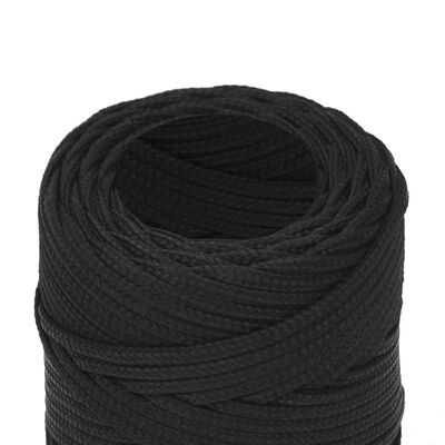 vidaXL Lodné lano čierne 2 mm 25 m polypropylén