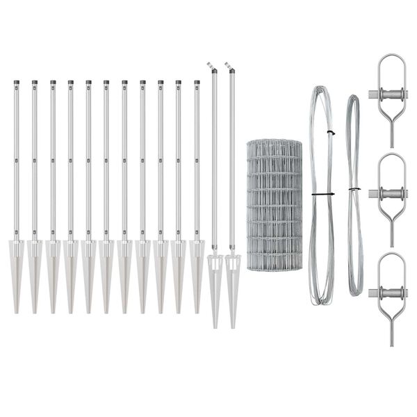 vidaXL Plot s podperou Strieborná 1 x 10 m Oceľ