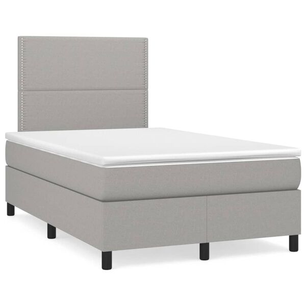 vidaXL Boxspring posteľ s matracom bledosiv&aacute; 120x200 cm l&aacute;tka