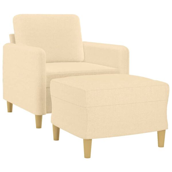 vidaXL Kreslo s podnožkou kr&eacute;mov&eacute; 60 cm l&aacute;tkov&eacute;