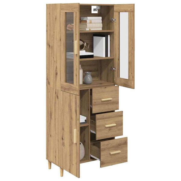 vidaXL Highboard Remeseln&yacute; dub 69,5 x 34 x 180 cm Kompozitn&eacute; drevo