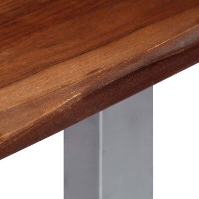 vidaXL Konzolový stolík z akáciového dreva a železa 115x35x76 cm