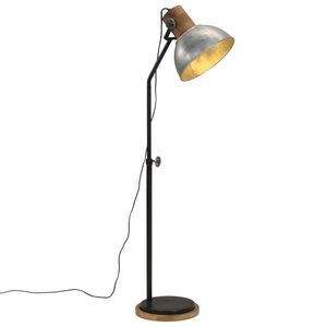 vidaXL Podlahov&aacute; lampa 25 W starožitn&aacute; strieborn&aacute; 30x30x100-150 cm E27