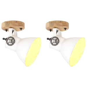 vidaXL Industri&aacute;lne n&aacute;stenn&eacute; / stropn&eacute; lampy 2 ks biele 20x25 cm E27