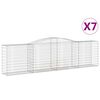 vidaXL Obl&uacute;kov&eacute; gabi&oacute;nov&eacute; ko&scaron;e 7ks 400x50x100/120cm pozinkovan&eacute; železo