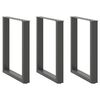 vidaXL Nohy k jed&aacute;lensk&eacute;mu stolu v tvare U, 3 ks, antracitov&eacute;, 70 x (72-73) cm, oceľ