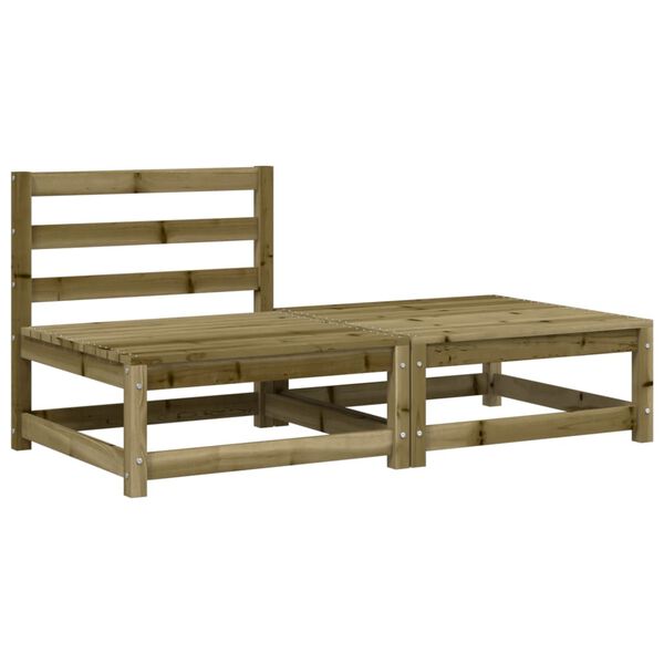 vidaXL Záhradná pohovka bez podrúčok s vankúšmi a podnožkou