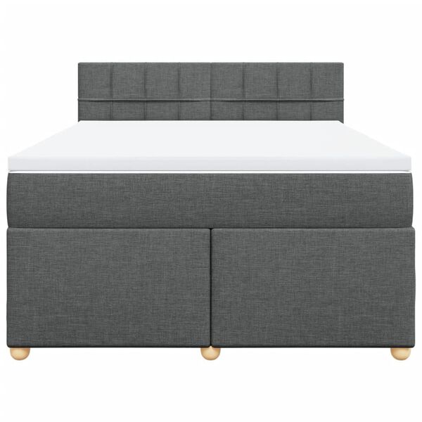 vidaXL Boxspring posteľ s matracom tmavosiv&aacute; 140x190 cm l&aacute;tka