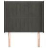 vidaXL Čelo postele so záhybmi tmavosivé 93x16x118/128 cm zamat