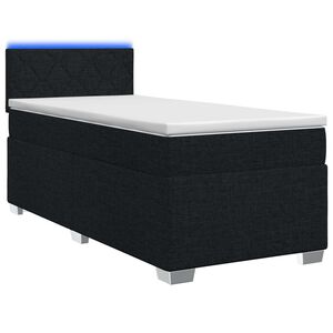 vidaXL Posteľ s boxspringom a matracom a LED Čierna 80 x 200 cm L&aacute;tka