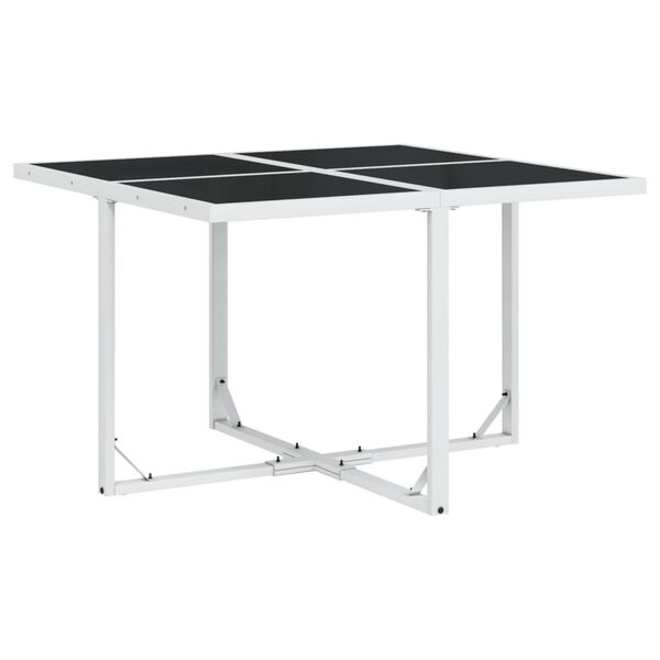 vidaXL 5-dielna z&aacute;hradn&aacute; jed&aacute;lensk&aacute; s&uacute;prava s vank&uacute;&scaron;mi biela textil&eacute;n