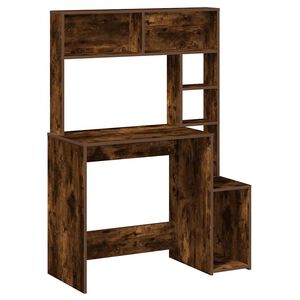 vidaXL St&ocirc;l s policami Dub dymov&yacute; 100x45x140 cm Upraven&eacute; drevo