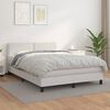 vidaXL Boxspring posteľ s matracom biely 140x190 cm umel&aacute; koža