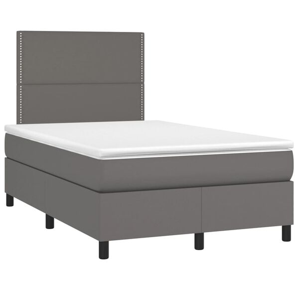 vidaXL Boxspring posteľ s matracom siv&aacute; 120x200 cm umel&aacute; koža