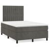 vidaXL Posteľn&yacute; r&aacute;m boxspring s matracom tmavosiv&yacute; 90x190 cm zamat