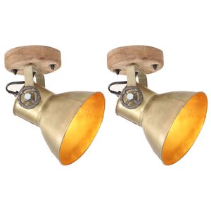 vidaXL Industri&aacute;lne n&aacute;stenn&eacute; / stropn&eacute; lampy 2 ks mosadzn&eacute; 20x25 cm E27