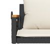 vidaXL Hojdacia lavica s vankúšmi čierna 109x62x40 cm polyratan