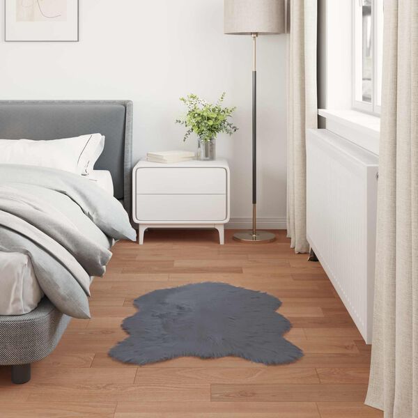 vidaXL Falo&scaron;n&yacute; ovč&iacute; kožu&scaron;inov&yacute; koberec Tafalla Antracit 50 x 80 cm