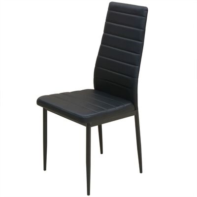 vidaXL 5-dielny set jedálenského stola a stoličiek, čierny