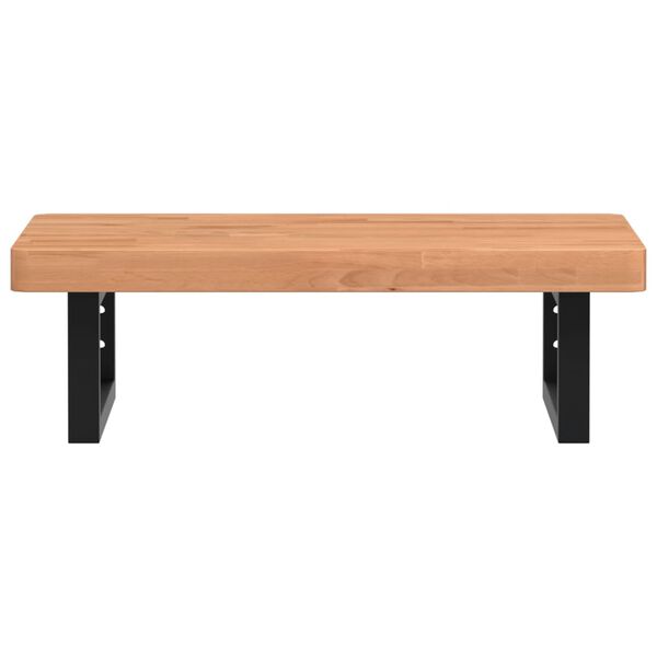 vidaXL Polica pod um&yacute;vadlo n&aacute;stenn&aacute; oceľ a bukov&yacute; mas&iacute;v