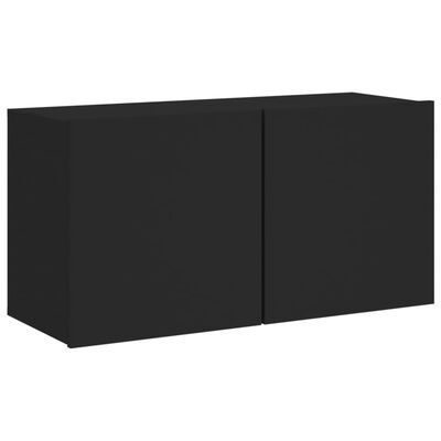 vidaXL 5-dielne TV nástenné skrinky čierne kompozitné drevo