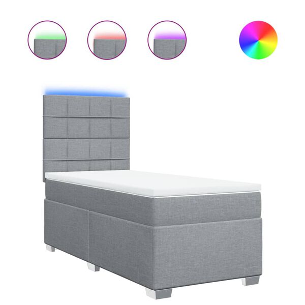 vidaXL Boxspring posteľ s matracom bledosivý 100x200 cm látka