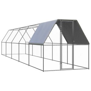 vidaXL Vonkaj&scaron;ia klietka pre sliepky 2x10x2 m pozinkovan&aacute; oceľ