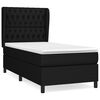 vidaXL Posteľn&yacute; r&aacute;m boxspring s matracom čierny 90x190 cm l&aacute;tka