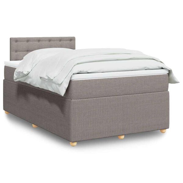vidaXL Boxspring posteľ s matracom sivohned&yacute; 120x200 cm l&aacute;tka