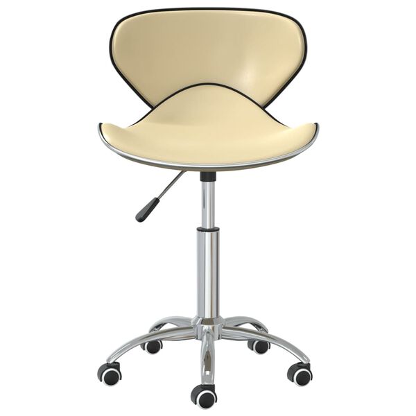 vidaXL Otočné jedálenské stoličky 2 ks krémové umelá koža