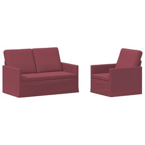 vidaXL Sada pohoviek 2 pcs V&iacute;no červen&eacute; L&aacute;tka