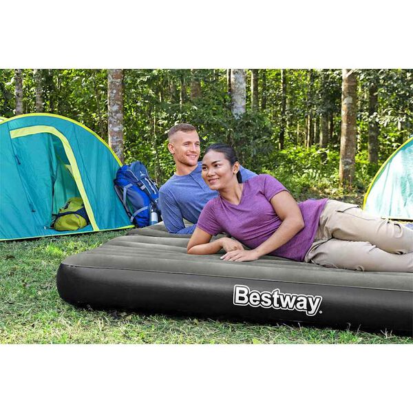 Bestway Nafukovacia vzduchová posteľ 3 v 1 čierna a sivá 188x99x25 cm