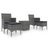 vidaXL 5-dielny z&aacute;hradn&yacute; bistro set polyratan a ak&aacute;ciov&eacute; drevo siv&yacute;
