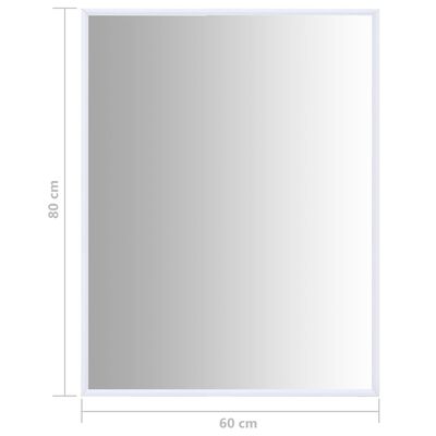vidaXL Zrkadlo biele 80x60 cm
