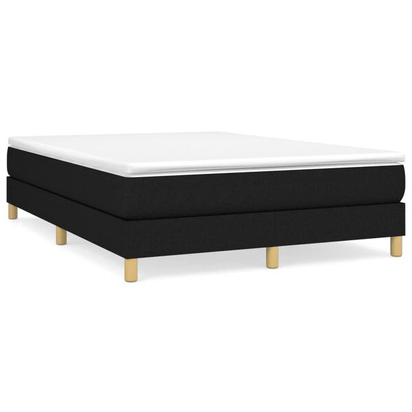 vidaXL Posteľn&yacute; r&aacute;m boxspring s matracom čierny 140x200 cm l&aacute;tka