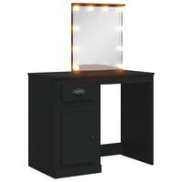 vidaXL Toaletný stolík s LED svetlami čierny 90x42x132,5 cm