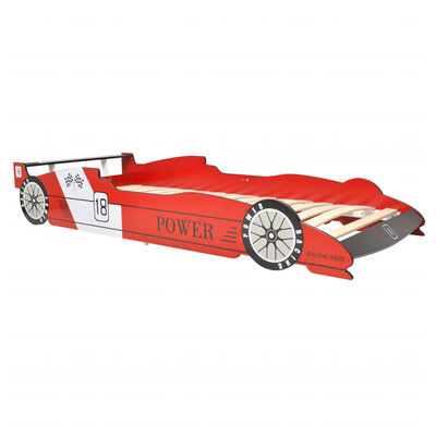 vidaXL Detská posteľ, pretekárske auto 90x200 cm, červená