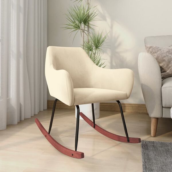 vidaXL Hojdacie kreslo kr&eacute;mov&eacute; zamatov&eacute;