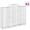 vidaXL Obl&uacute;kov&eacute; gabionov&eacute; ko&scaron;e 2 ks 200x30x140/160 cm pozink. železo