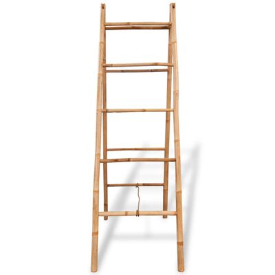 vidaXL Dvojitý vešiak na uteráky, rebrík s 5 priečkami, bambus, 50x160 cm