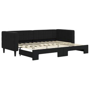 vidaXL Denn&aacute; posteľ s rozkladacou posteľou čierna 80x200 cm zamat