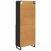 vidaXL Highboard Čierny dub 69,5 x 34 x 180 cm Kompozitn&eacute; drevo