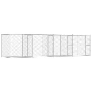 vidaXL Klietka pre psa Strieborn&aacute; 800 x 200 x 200 cm Pozinkovan&aacute; oceľ