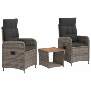 vidaXL Z&aacute;hradn&yacute; lounge set 3 ks Svetlo &scaron;ed&aacute; a tmavo &scaron;ed&aacute;