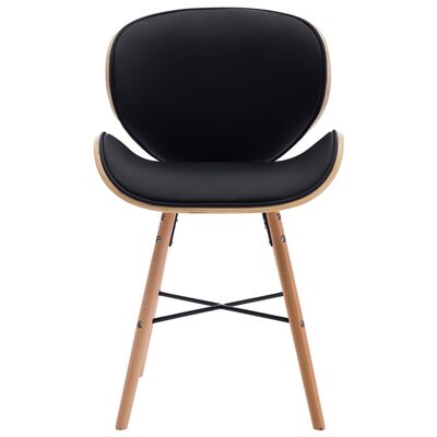 vidaXL Jedálenské stoličky 4 ks čierne umelá koža a ohýbané drevo