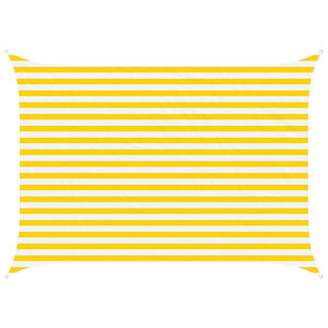vidaXL Slnečn&aacute; plachta Žlt&aacute; a biela 3,5 x 2,5 m 100% polyester Oxford