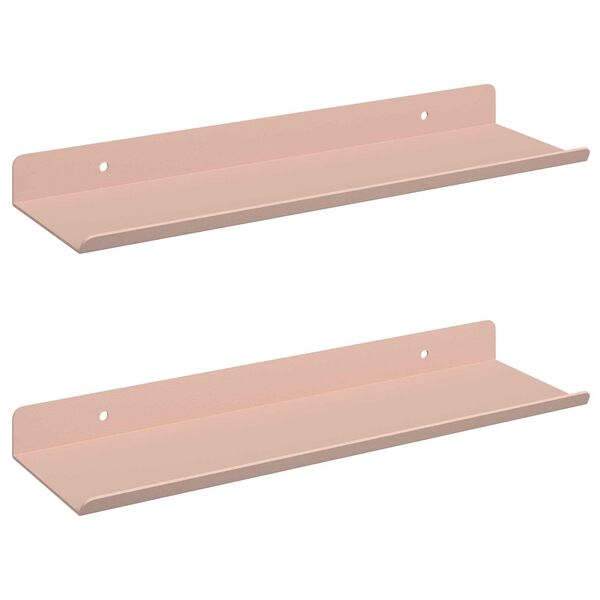 vidaXL Z&aacute;vesn&aacute; polica N&aacute;stenn&yacute; 2 pcs Ružov&aacute; 30 x 9 x 2,5 cm Oceľ