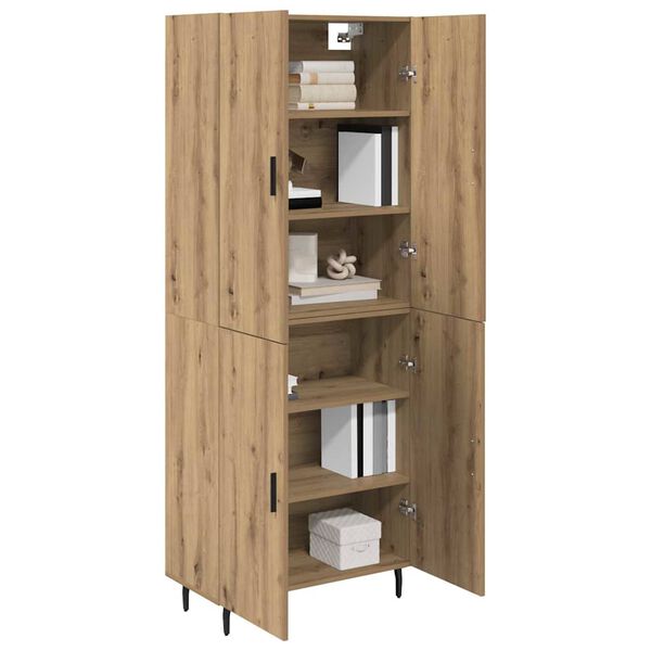 vidaXL Highboard 2 pcs Remeseln&yacute; dub Drevovl&aacute;knit&aacute; doska a sklo